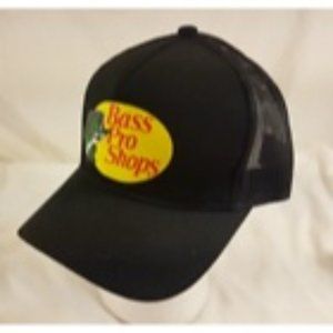 Pro Bass Shops Black Trucker Hat Snapback Baseball Vintage Cap